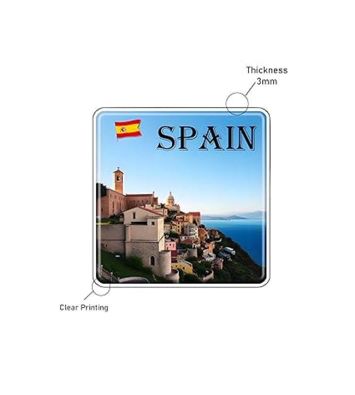 Country Theme Souvenir Wooden Fridge Magnet for Refrigerator Door Magnet Sticker  Home & Kitchen Decor Accessories  Country Fridge Magnets (Spain Fridge Magnet)